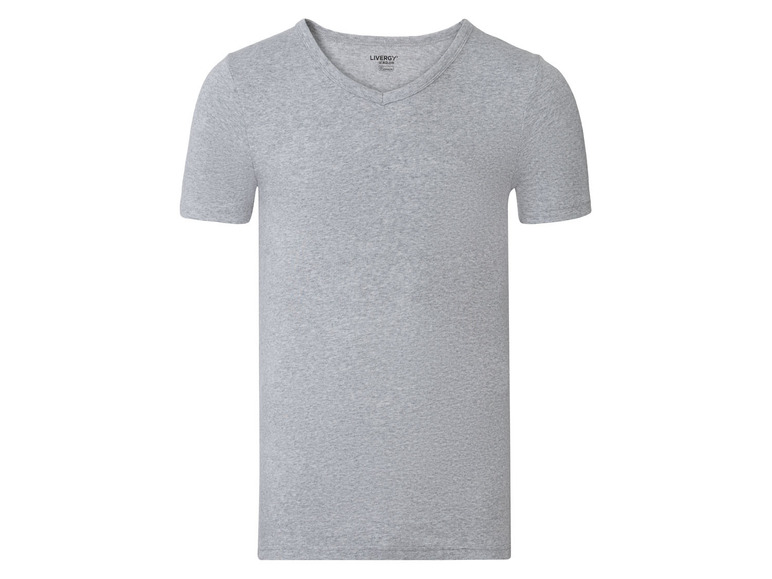 Graues V-Neck T-Shirt von Livergy.