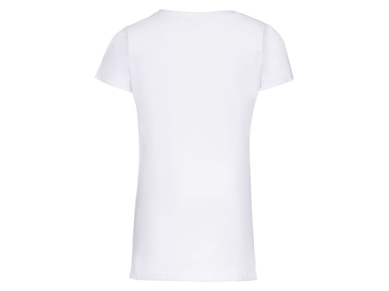 Weißes T-Shirt mit kurzen Ärmeln, Rückansicht.