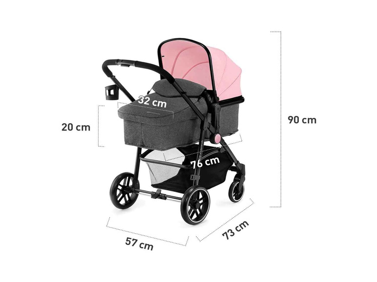 Gehe zu Vollbildansicht: Kinderkraft 3in1 Kinderwagen »Rome«, Travel System mit Kinderwagen, Babywanne und Autositz - Bild 38