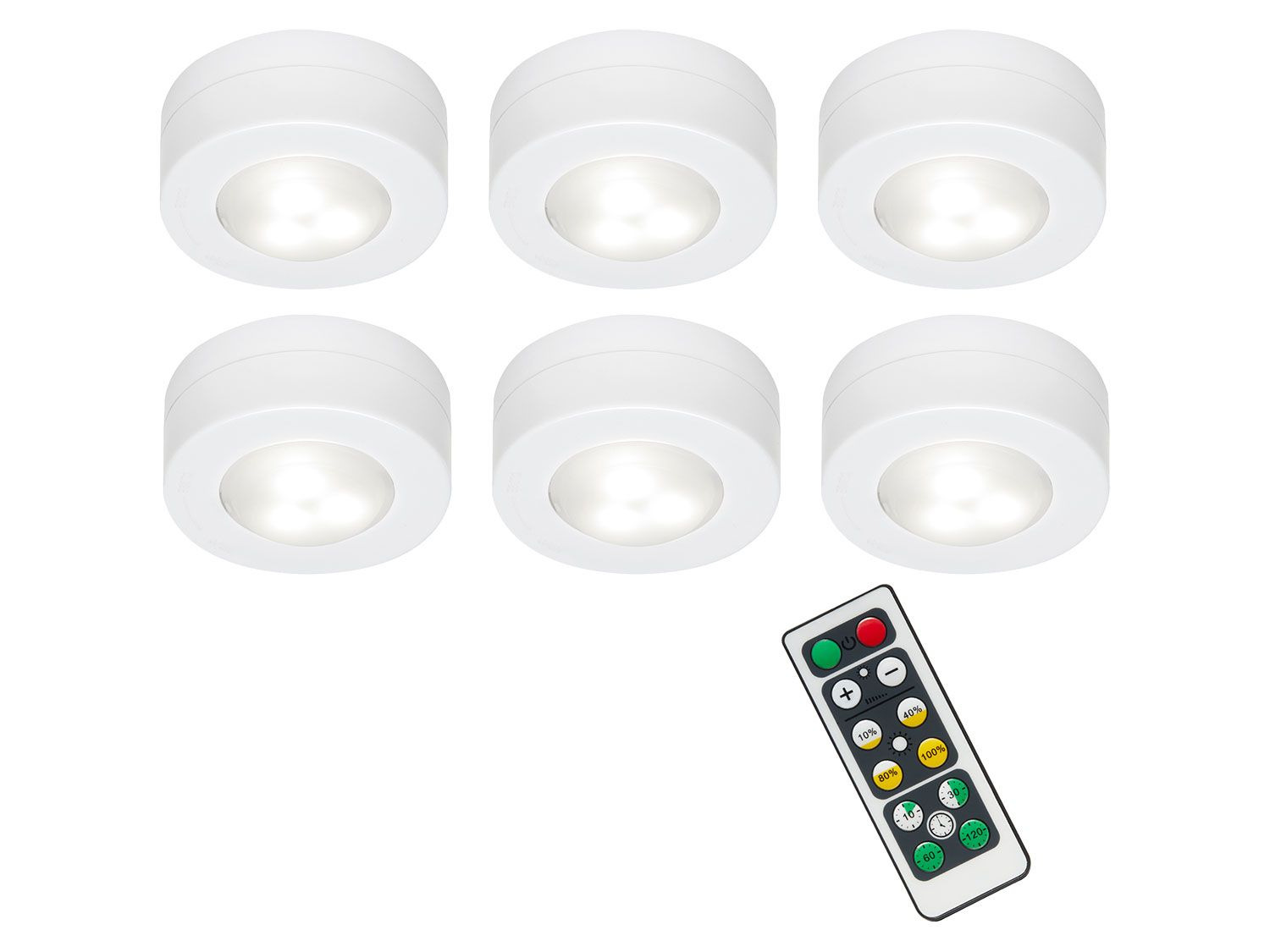 6 Stk RGB Schrankleuchten LED Nachtlicht Batteriebetrieben mit Fernbedienung DHL