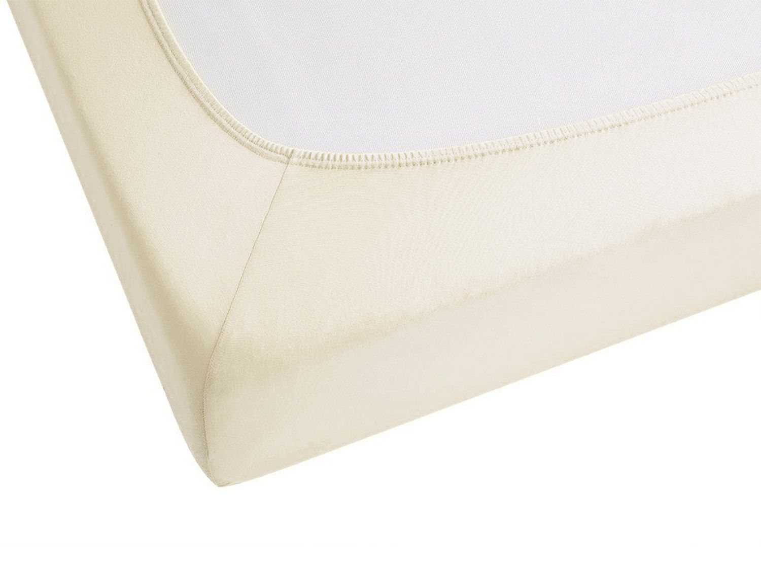 BIBERNA Feinjersey Spannbettlaken (Natur, 90 - 100 x 200 cm) – Bild 2 von 3