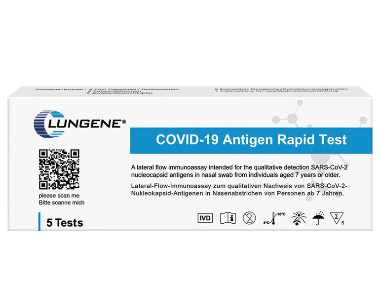 Gehe zu Vollbildansicht: 5er Set Clungene COVID-19 Rapid Antigen-Schnelltest - Bild 1