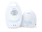 Zwei weiße Alecto Babyphone mit Monitor und Sender.