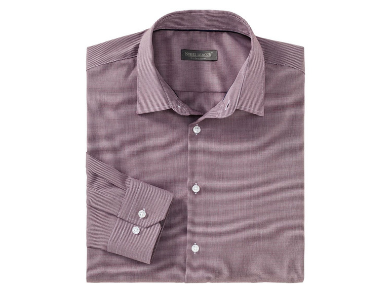 Ein dunkelrotes, kariertes Hemd mit langen Ärmeln von Nobe League.