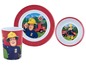 Ein Fireman Sam Becher, Teller und Schüssel.