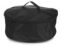 Schwarze Tragetasche mit Reißverschluss für einen Gaskamin.