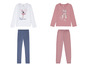 Zwei Mädchenpyjamas mit Ballerina-Motiv