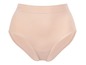 Ein Paar nahtlose, beige Unterhosen.