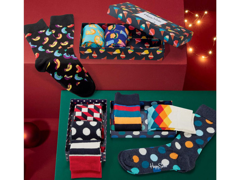Gehe zu Vollbildansicht: Happy Socks Socken, 3 Paar, mit Baumwolle und Elasthan - Bild 2