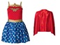 Wonder Woman Kostüm mit Kleid und Umhang