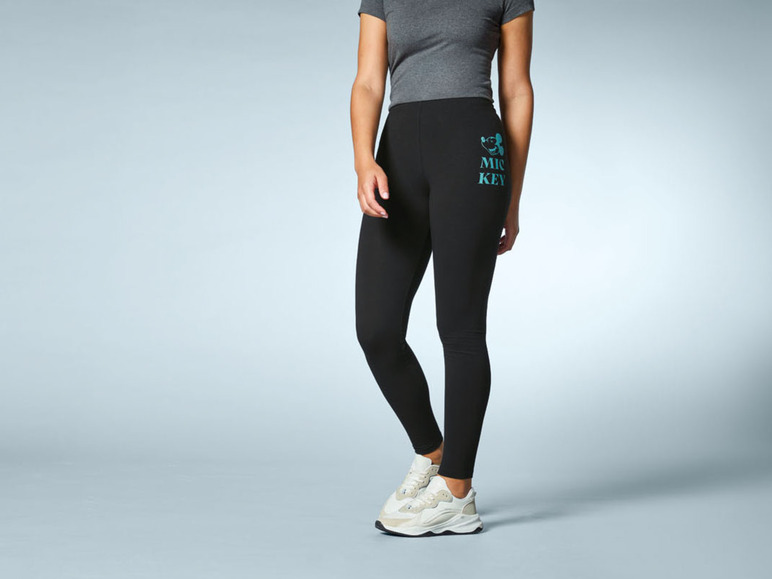 Schwarze Leggings mit Mickey Mouse-Druck