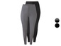 Zwei Paar Leggings, grau und schwarz.