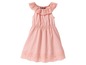 Ein rosa Kleid mit Spitze für Mädchen.