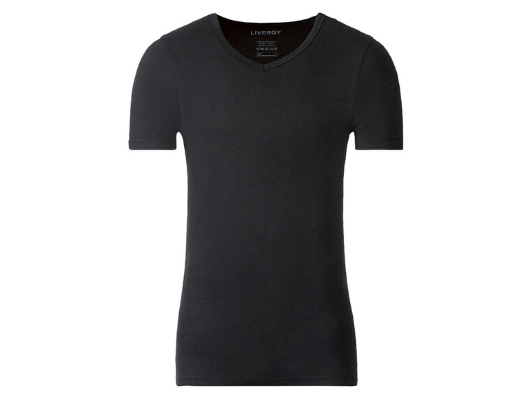 Ein schwarzes V-Neck T-Shirt von Livergy.