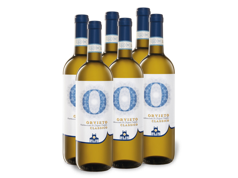 Gehe zu Vollbildansicht: 6 x 0,75-l-Flasche Weinpaket Orvieto Classico DOP trocken, Weißwein - Bild 1