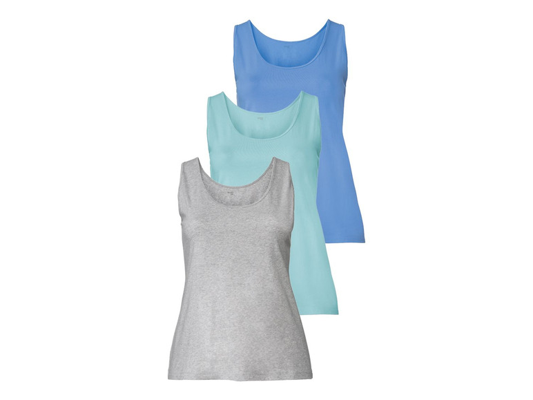 Gehe zu Vollbildansicht: ESMARA® Lingerie Achselhemden Damen, 3 Stück, mit Baumwolle und Elasthan - Bild 2