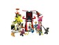 Lego Ninjago Set mit Minifiguren und einem Marktstand.