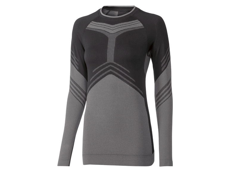 Ein graues und schwarzes Sport-Langarmshirt