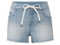 Hellblaue Jeans-Shorts mit weißem Kordelzug
