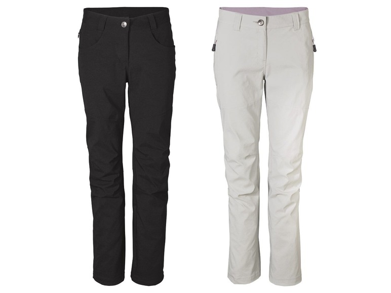 Zwei Paar lange Hosen, eine schwarze und eine hellgraue.