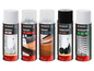 Parkside Sprühdosen mit Weiß, Schwarz, Klarlack und Heizkörperlack.