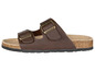 Braune Sandalen mit Schnallen und Korksohle.