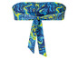 Ein blauer Bikini-Oberteil mit Marmor-Muster.
