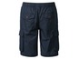 Dunkelblaue Cargo Shorts mit elastischem Bund.