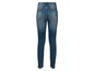 Eine blaue Skinny Jeans für Frauen.