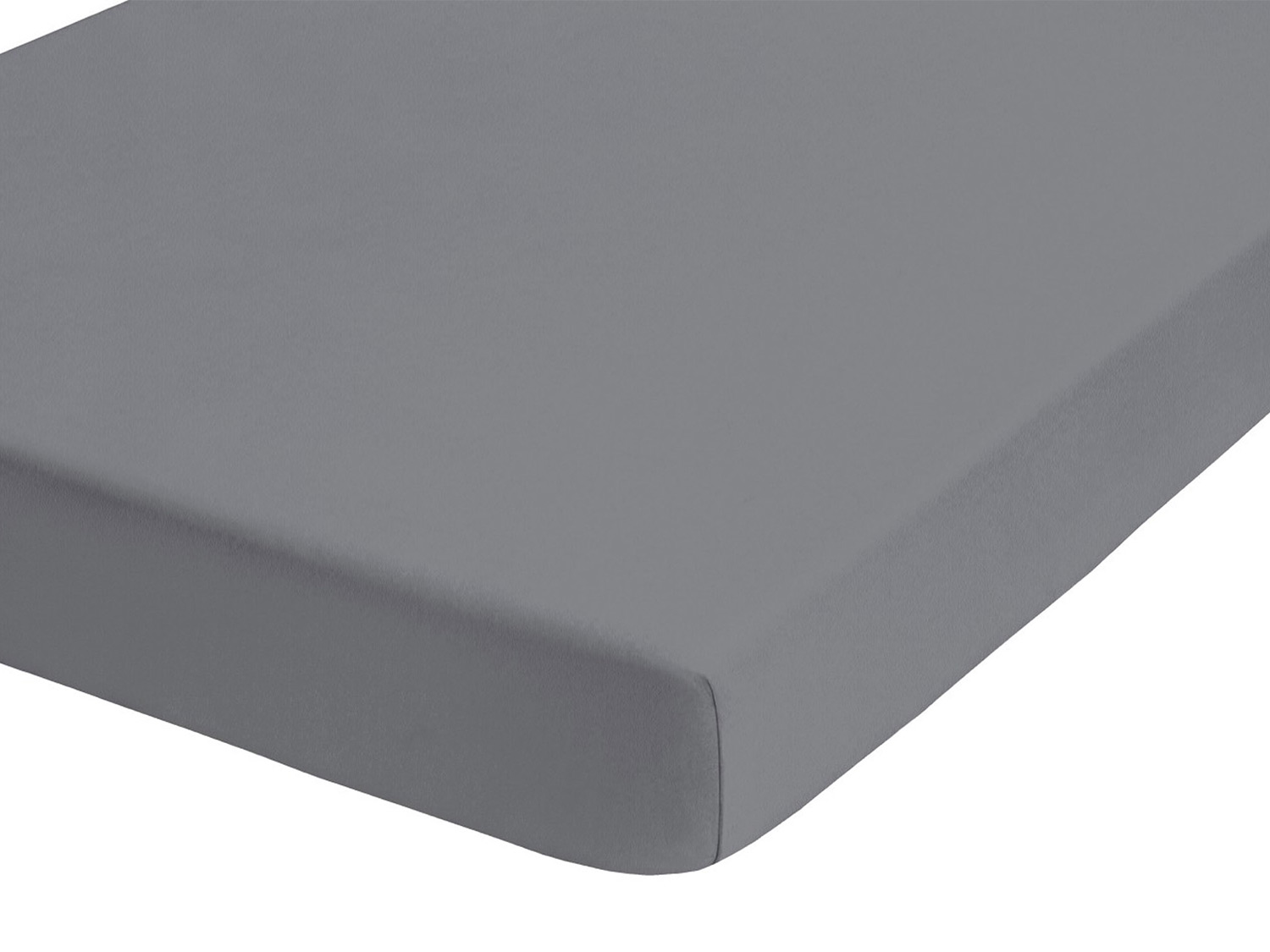 BIBERNA Premium Jersey-Elasthan Spannbettlaken (Silbergrau, 90 - 100 x 200 cm) – Bild 2 von 3