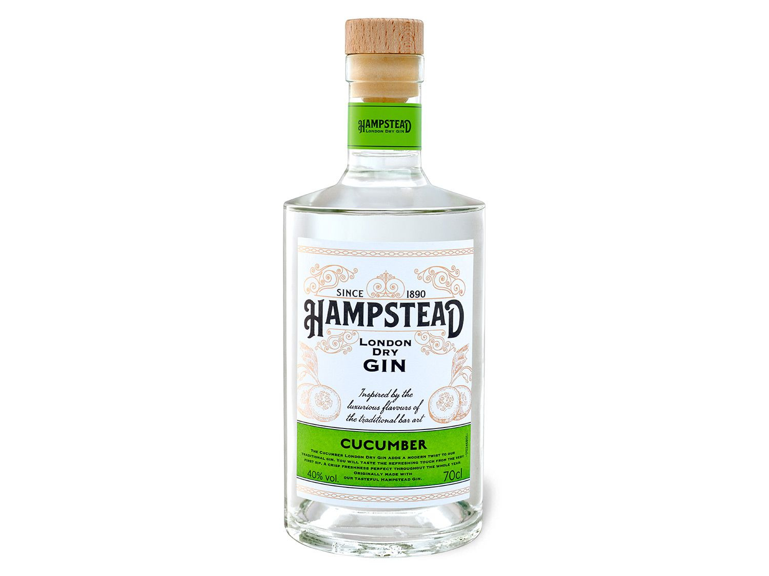 Hampstead London Dry Gin Cucumber 40% | LIDL Vol