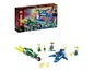 LEGO Ninjago Set mit Jays und Lloyds Geschwindigkeitsmaschine und dem Jet.