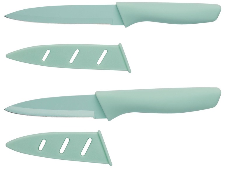 Gehe zu Vollbildansicht: ERNESTO® Kushino-Messer, 2-teilig, inklusive Klingenschutzhüllen, mit Antihaftbeschichtung - Bild 2