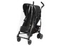 Ein schwarzer Safety 1st Buggy mit einer transparenten Regenhaube.