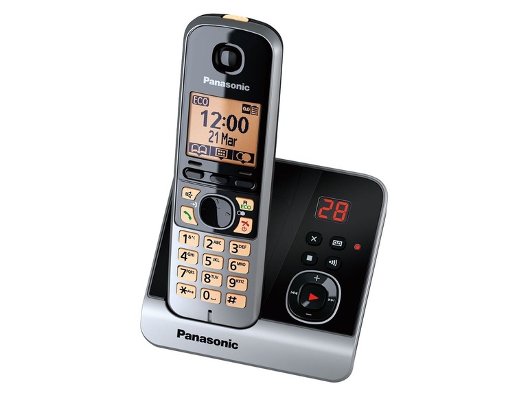 Gehe zu Vollbildansicht: Panasonic KX-TG6722GB DECT Telefon Duo schwarz - Bild 2