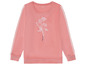 Ein rosa Sweatshirt mit weißen Streifen und einem Blumenmuster von Esmara.