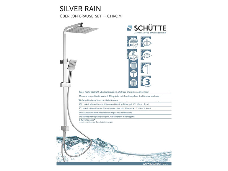 Gehe zu Vollbildansicht: Schütte Duschsystem »SILVER RAIN« mit Regendusche - Bild 7
