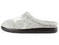 Graue Hausschuhe mit Stern-Design.