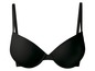 Ein schwarzer BH mit glatten Cups.