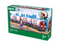 BRIO World Metro Zug mit Holzeisenbahn.