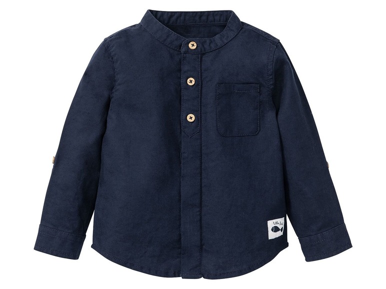 Gehe zu Vollbildansicht: LUPILU® Baby Hemd Jungen, 2 Stück, mit Stehkragen und Knopfleiste, mit Bio-Baumwolle - Bild 2