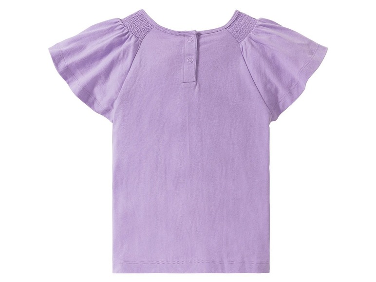 Gehe zu Vollbildansicht: LUPILU® Kleinkinder T-Shirt Mädchen, 2 Stück, eins mit Print, aus reiner Baumwolle - Bild 4