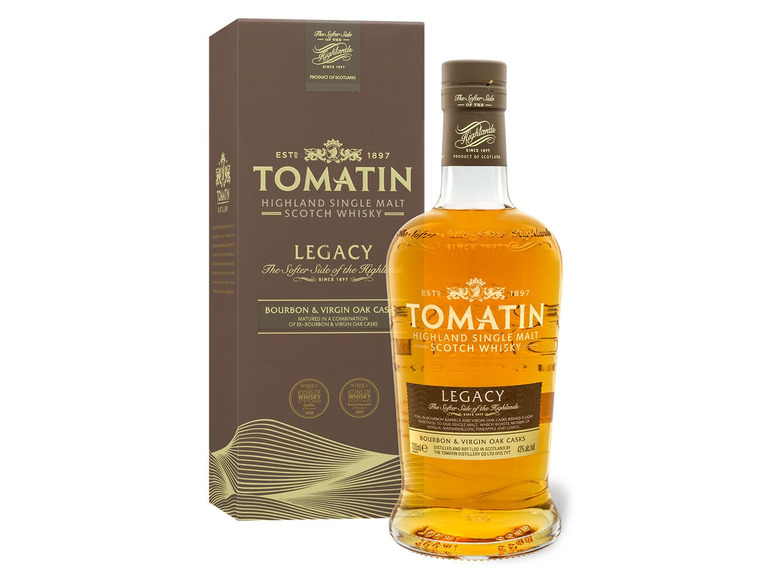 Gehe zu Vollbildansicht: Tomatin Legacy Highland Single Malt Scotch Whisky mit Geschenkbox 43% Vol - Bild 1