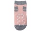 Rosa Socken mit rutschfesten Punkten und Bären-Motiv.