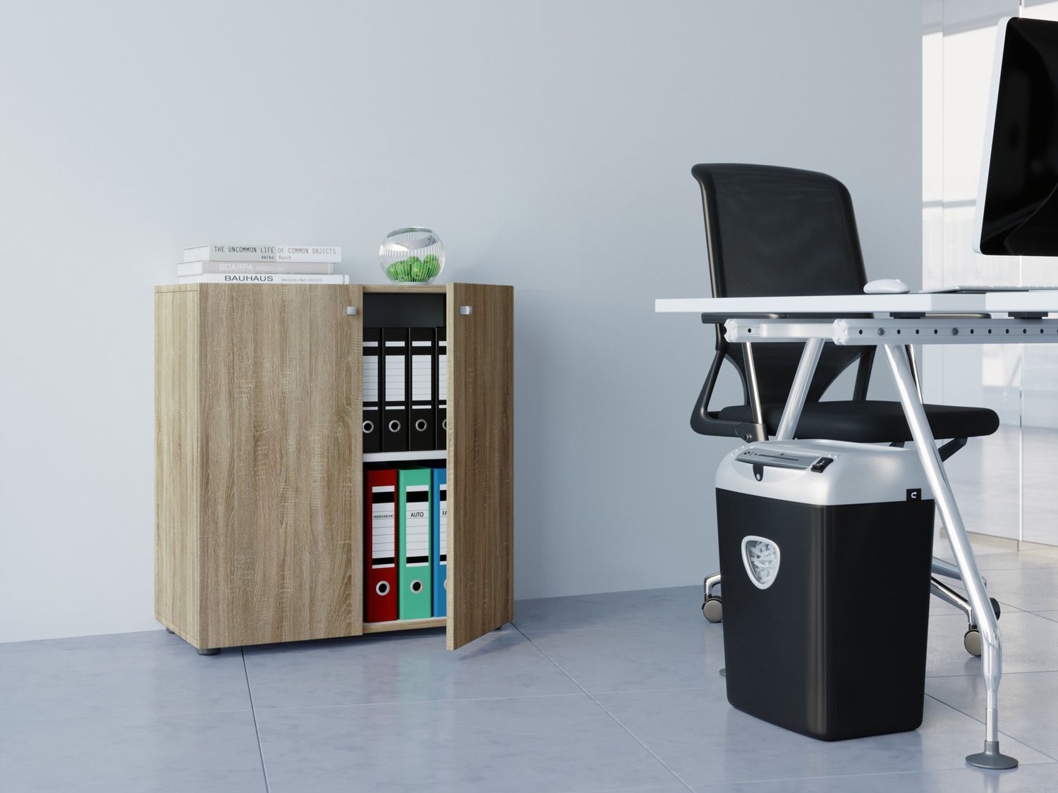 VCM Büroschrank Lona (mit Drehtüren, Sonoma-Eiche, L) – Bild 2 von 2