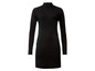 Schwarzes Strickkleid mit Rollkragen