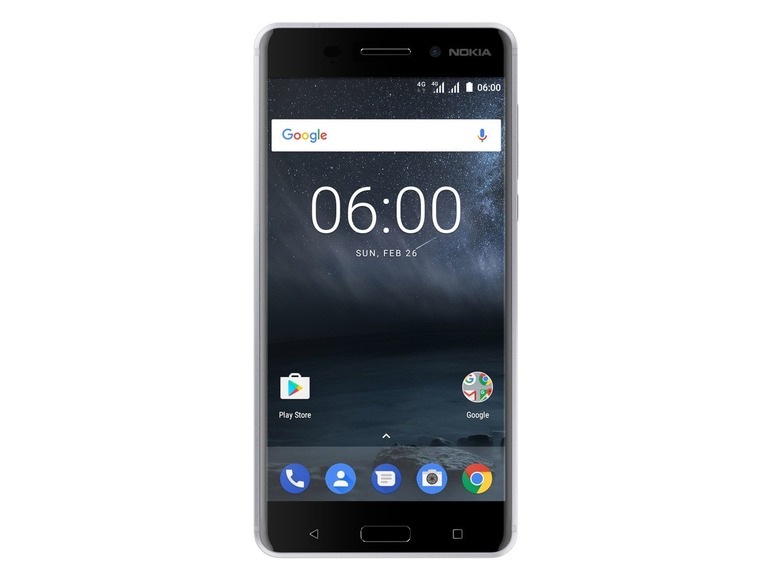 Ein Nokia-Smartphone mit Android und Google-Apps.