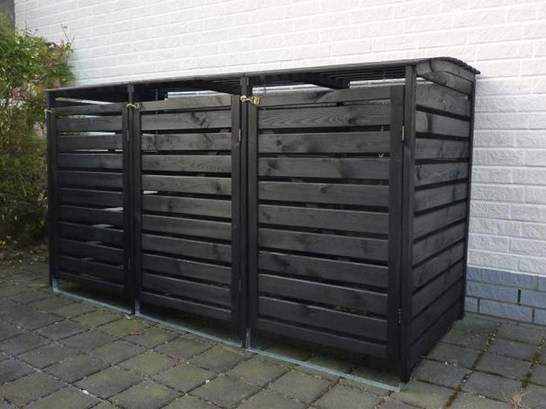 Gehe zu Vollbildansicht: Promadino Mülltonnenbox »Vario III«, zur Verkleidung von Mülltonnen, Kiefernholz - Bild 9
