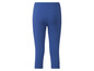Blaue Capri-Leggings für Damen.
