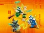 Lego Ninjago Minifiguren mit Waffen und Zubehör.